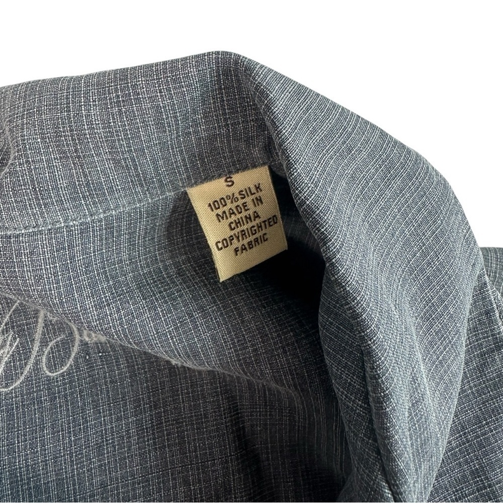 Tommy Bahama Men's 100% Silk Camp Short Sleeve Shirt Size Small Grey - Picture 6 of 13